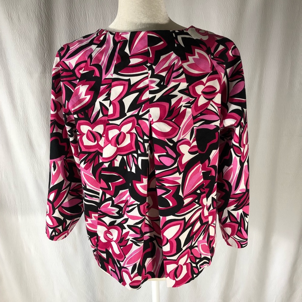 Laura Ashley Pink/Black/White Print Swing Jacket - Picture 5 of 8